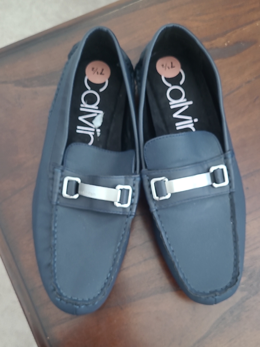 Calvin Klein Men's Dark Blue Slip-On Bit Loafers
